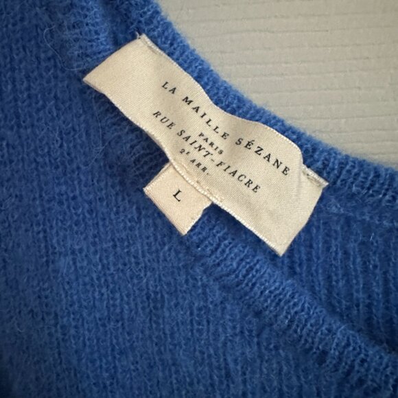 Sezane Gaspard Cardigan Azure Blue Sz L - Picture 3 of 3